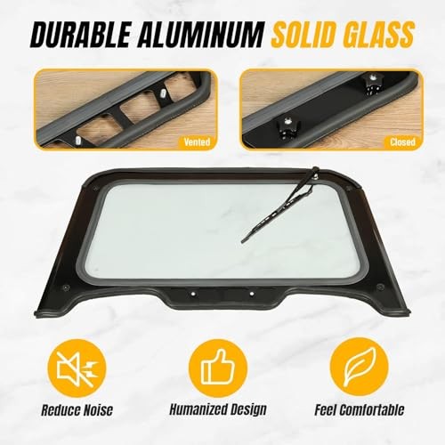 19-23 XP 1000 Vented Glass Windshield with Wiper Compatible with Polaris RZR