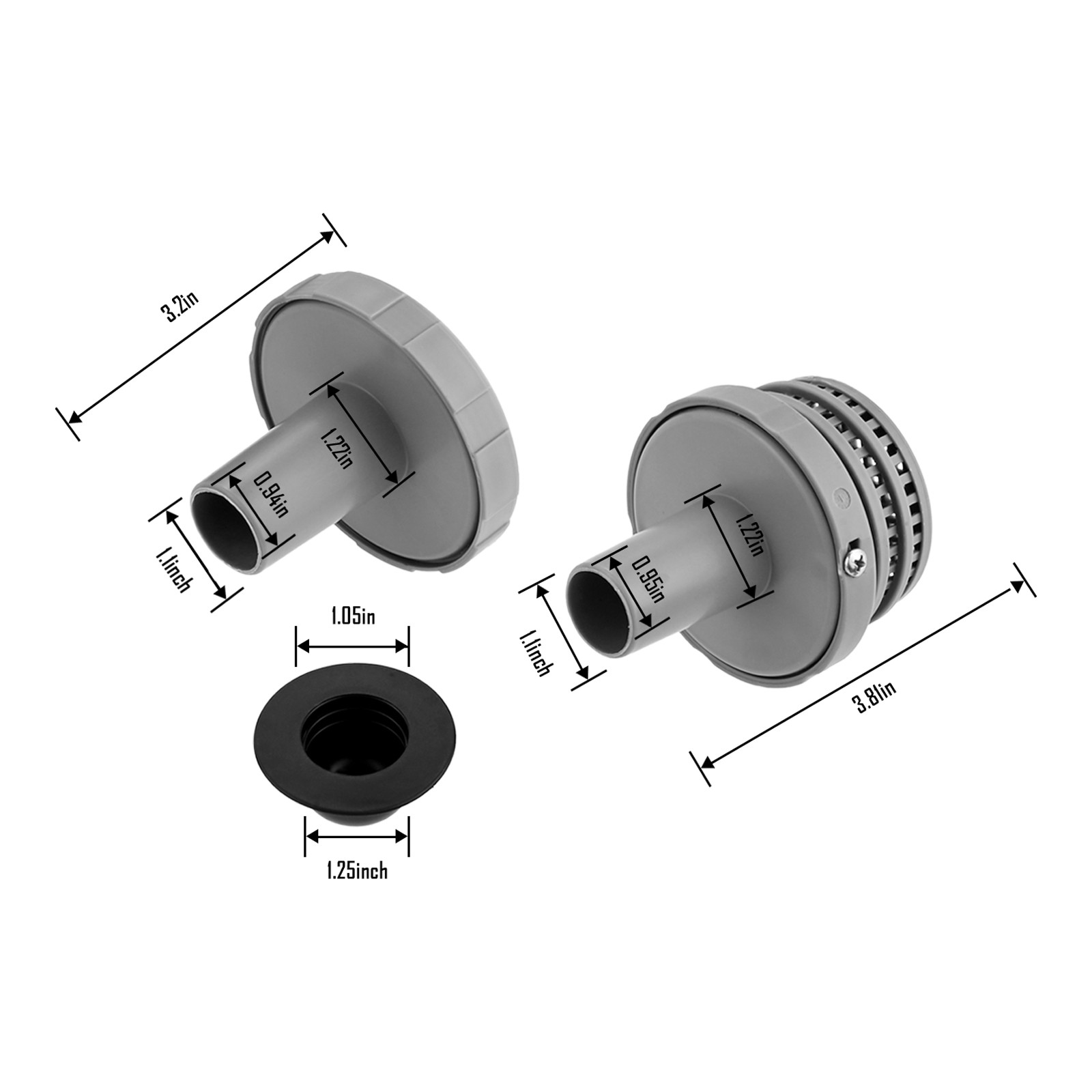 Pool Connectors Inlet Nozzle Kit with 1.25In Fittings for Intex Pool Part 25022E