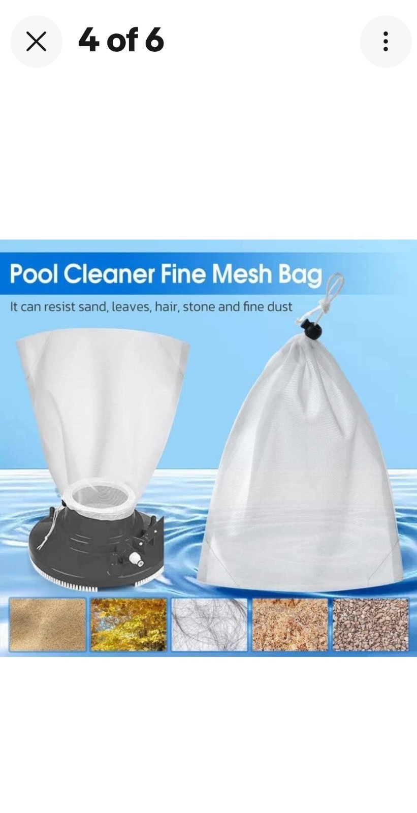 Aqua Ez ~Pool Clean Vacuum Replacement Bag – Nylon Fine Mesh Net With Pull Lock