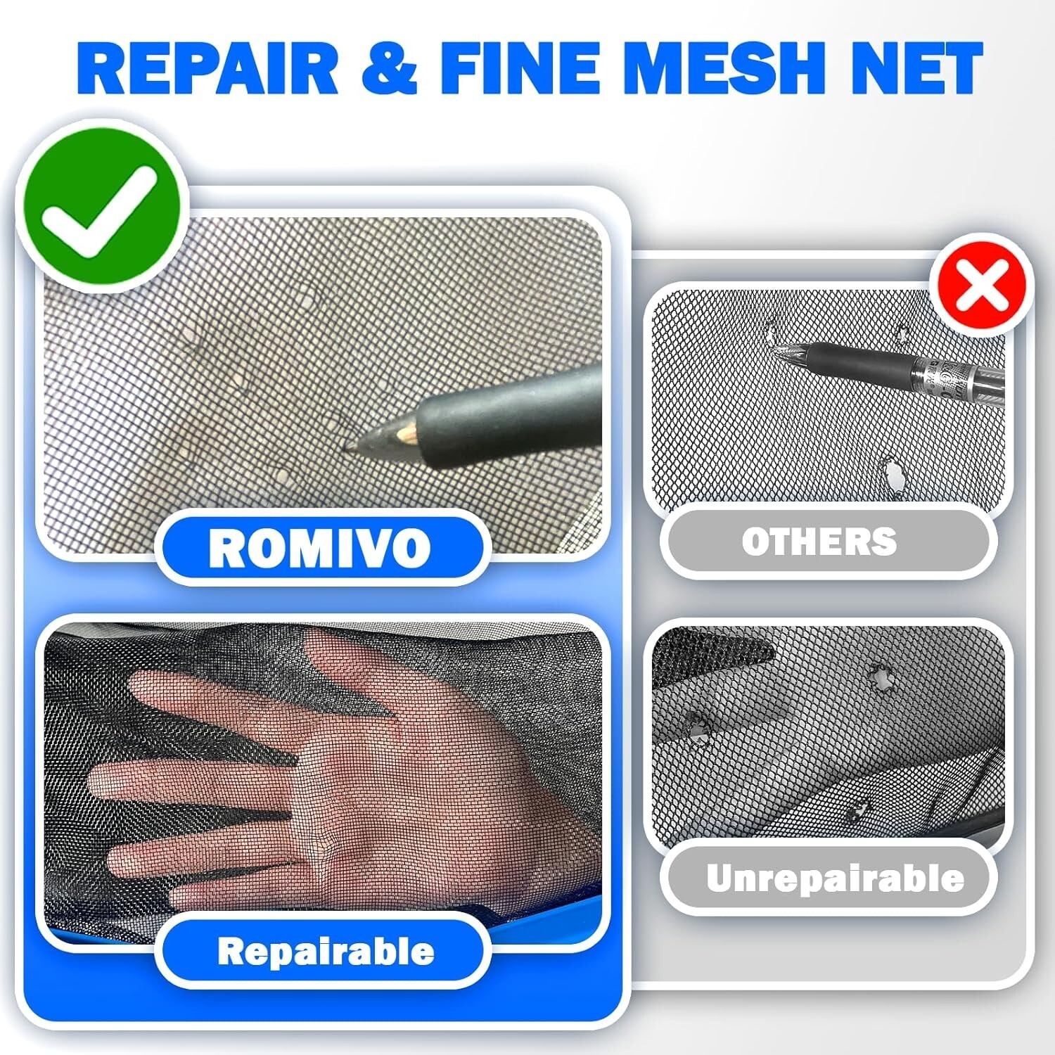 Pool Skimmer Net,Heavy Duty Fine Mesh Swimming Pool Leaf Net, No Pole, 17.5&Prime;