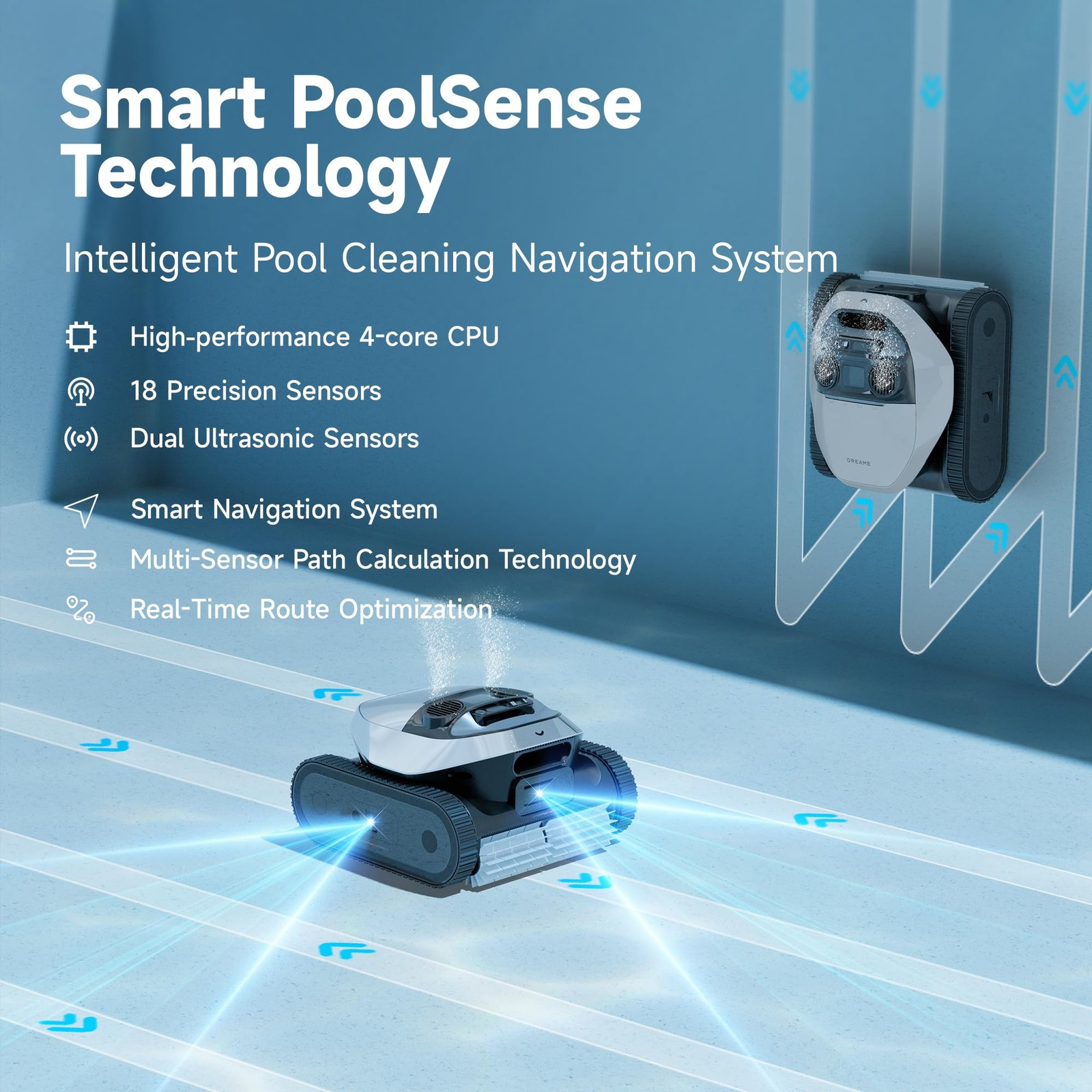DREAME Z1 PRO Robotic Pool Cleaner, 8000 GPH Strong Suction, 180-300 Gray