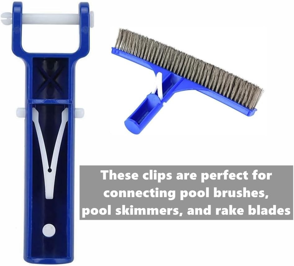 12Pcs Pool Brush Clips Plastic Pool Pole Clips Perfect V Pool Clips Pool Butt…