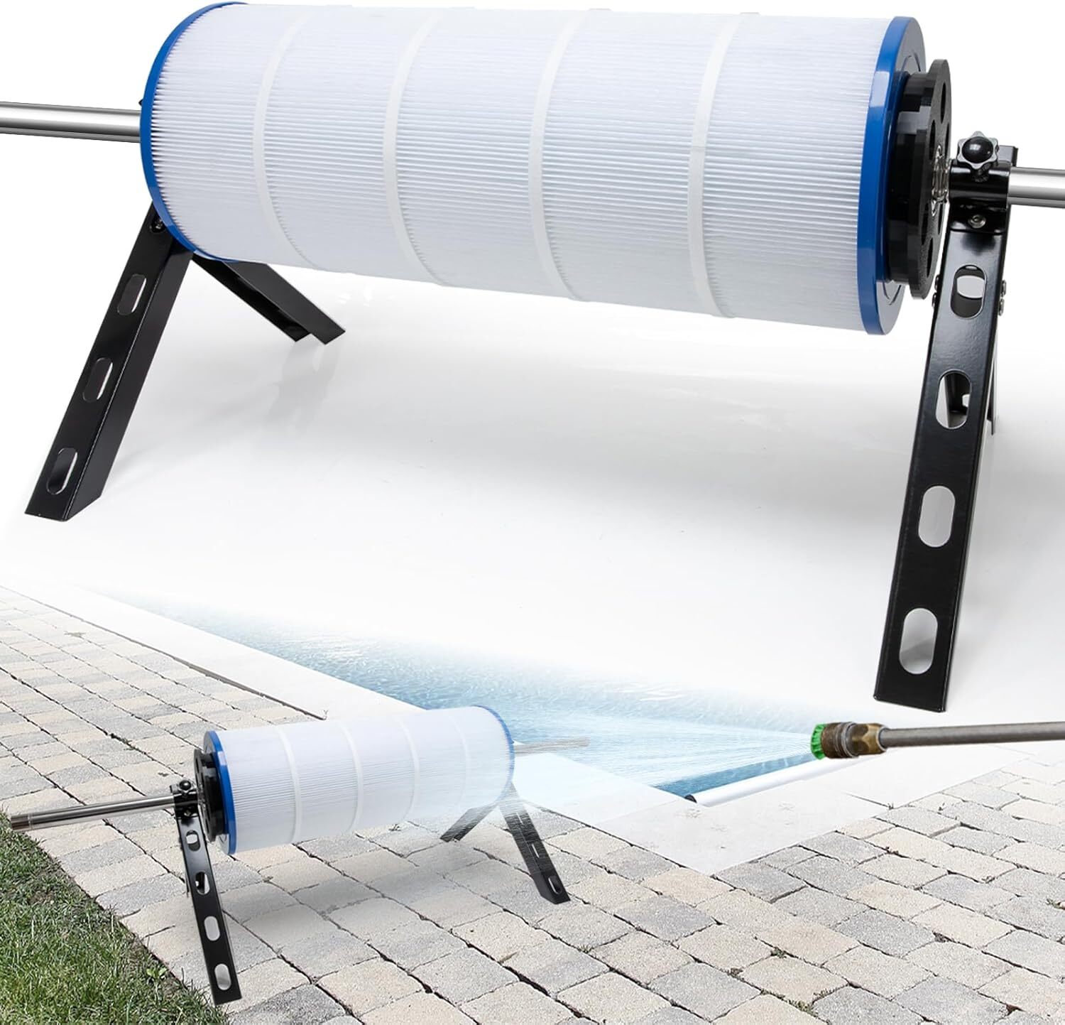 Pool Filter Cleaner Tool for 3, 4, or 6&Prime; Pool Filter Cartridges