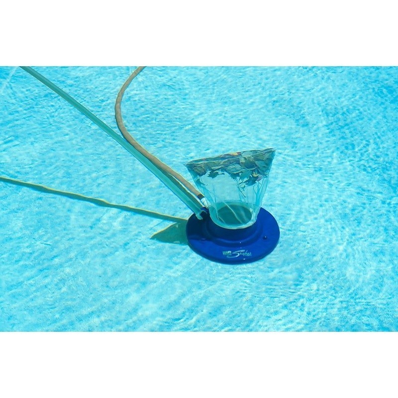 Heavy Duty Pool Vacuum W/ 8 Water Jets Multi-Directional Wheels Leaves Debris US