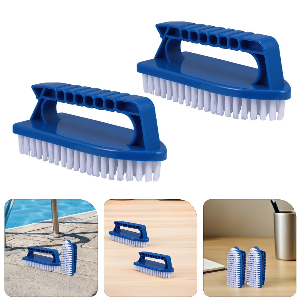 2Pcs Reusable Multi Purpose Scrub Brush for Pool Bathroom Tile Floor Cleaning