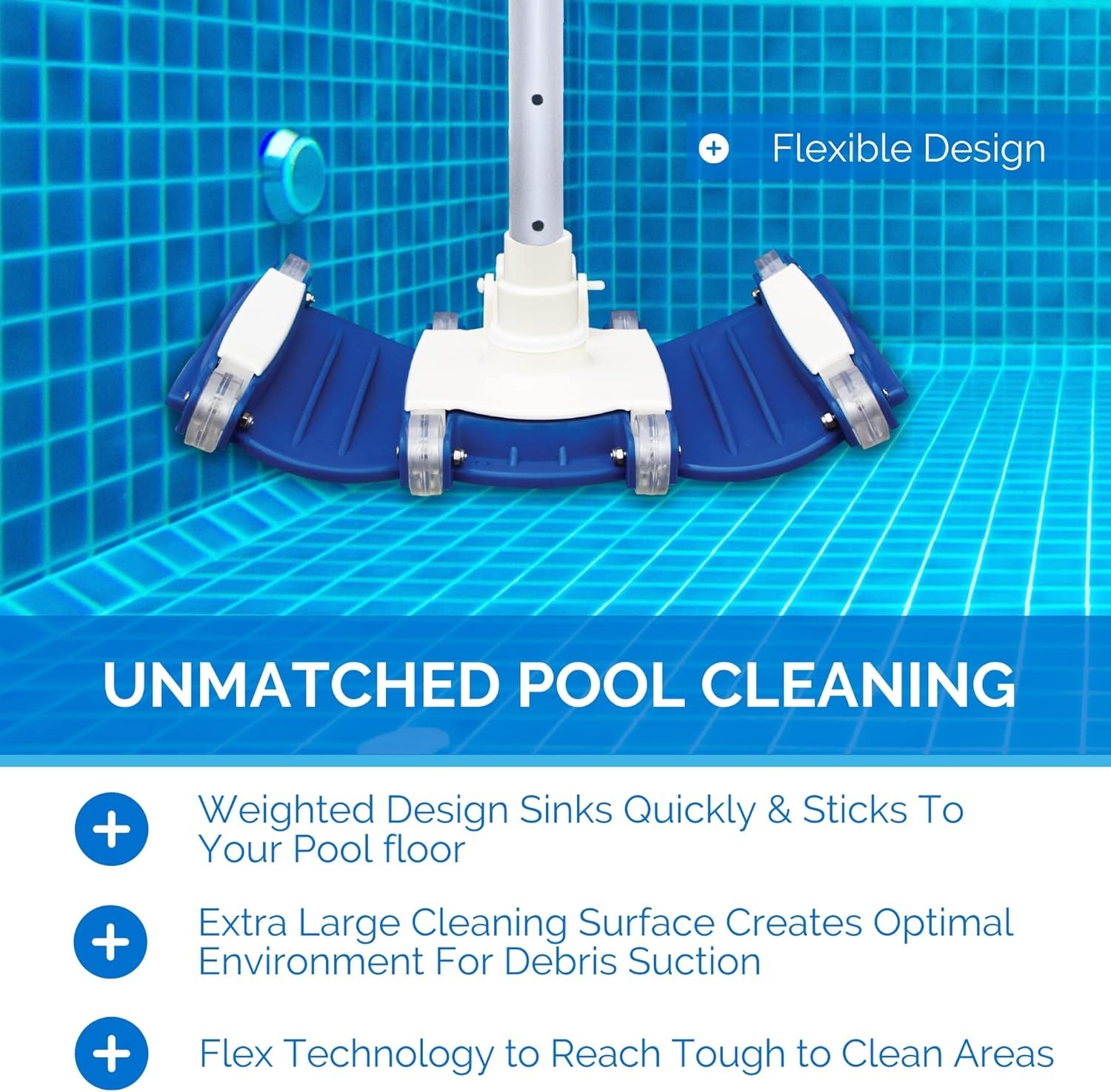 Hydrotools Weighted Pool Vacuum Head | Rectangular Shape, Easy Maneuver & Clean