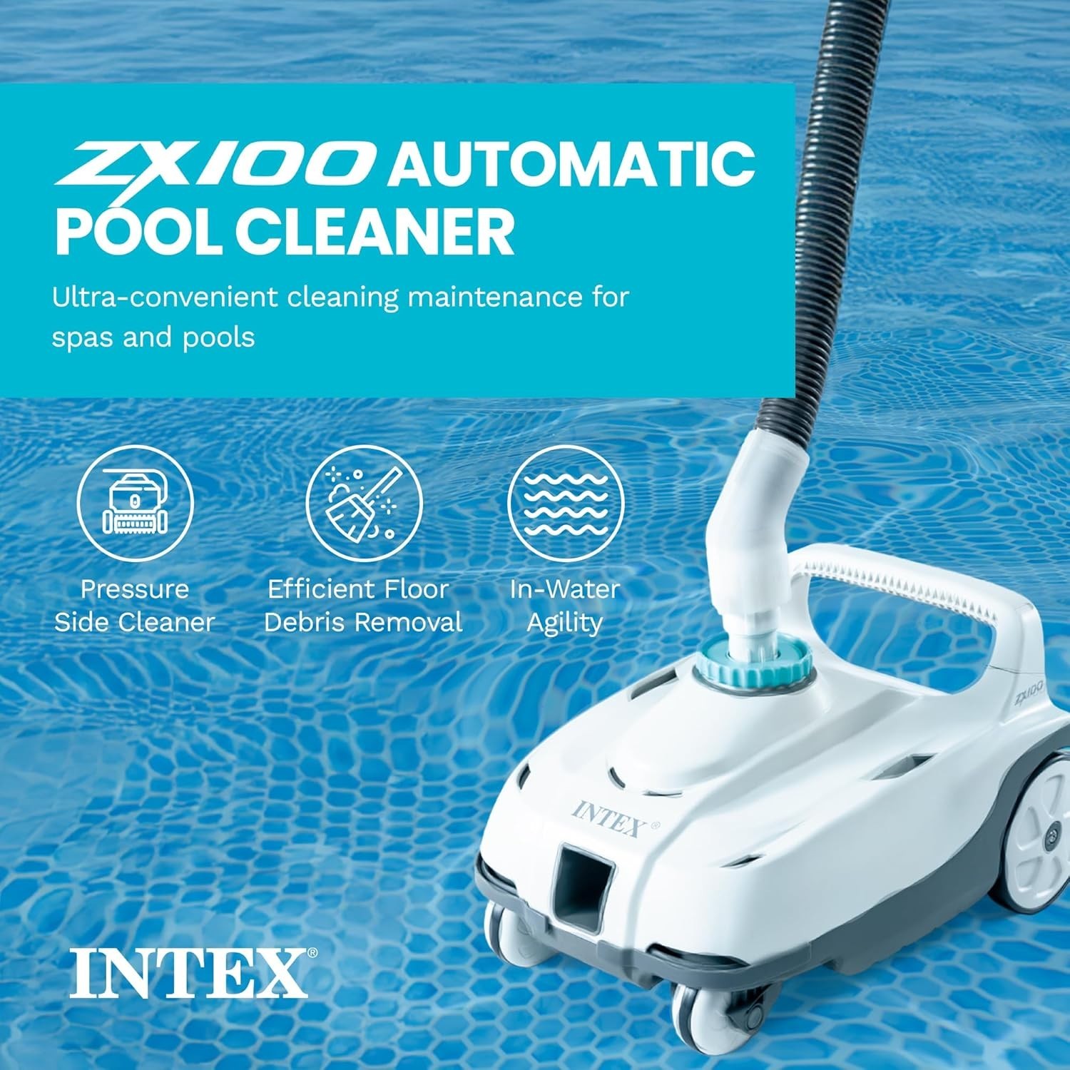 INTEX 28006E ZX100 Pressure-Side Above Ground Automatic Pool Cleaner