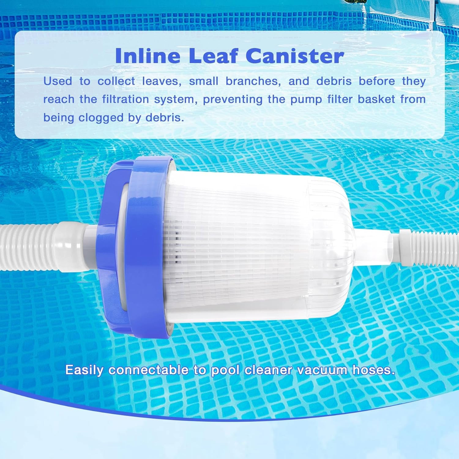 Inline Leaf Catcher Canister for Pool Vacuum Compatible with Hayward W560 Poolva
