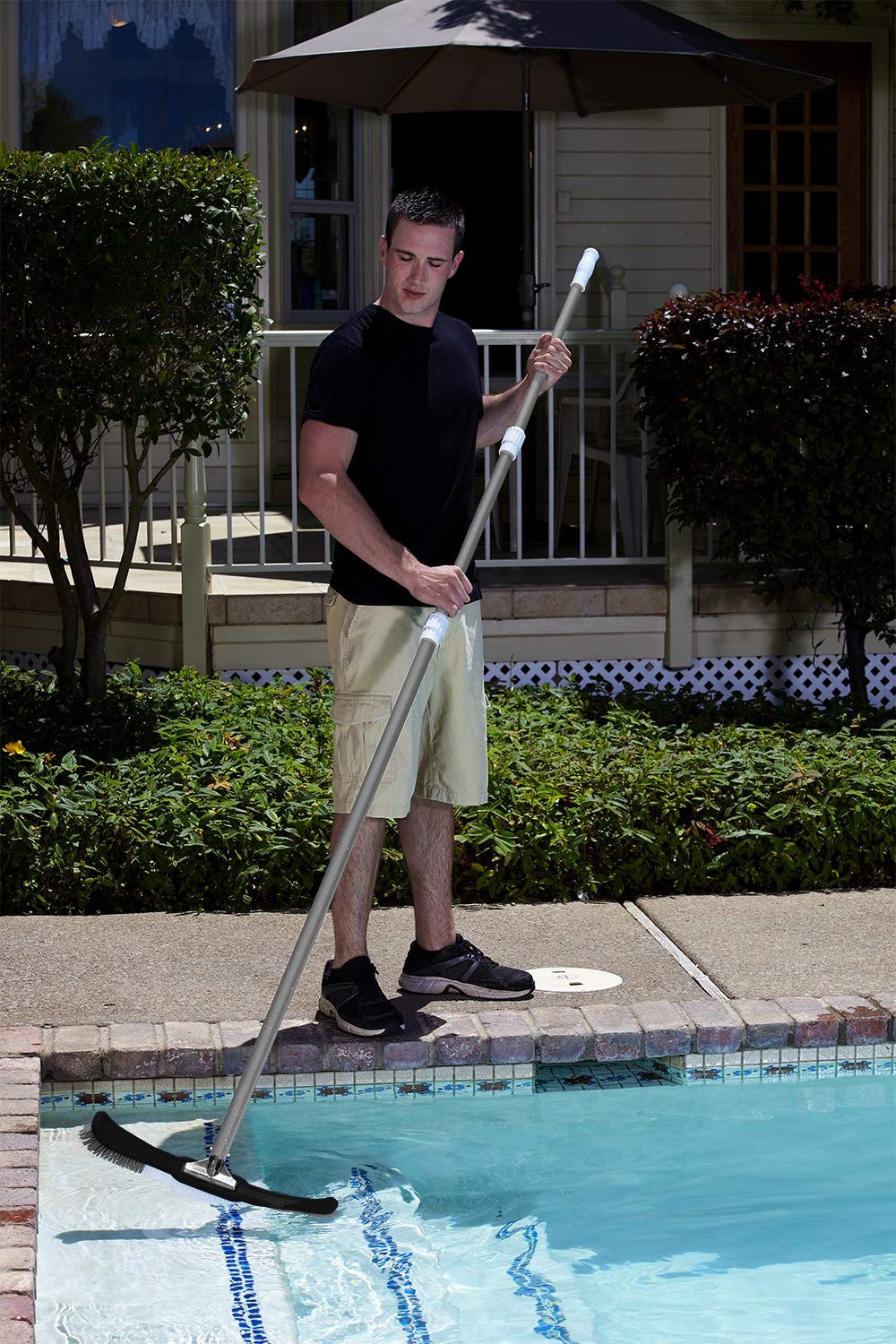 Poolmaster 21305 Commercial 3-Piece Adjustable Aluminum Telescopic Swimming