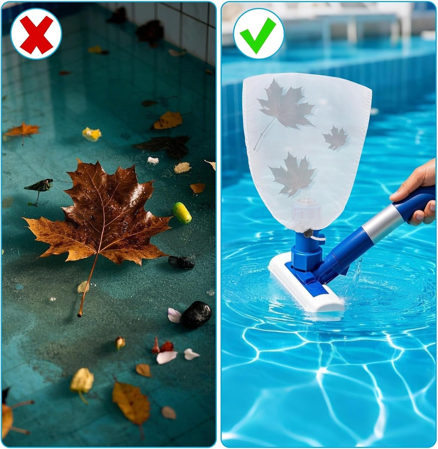 6Pcs Pool Leaf Vacuum Net Bag Replacement with Locking Cord, Pool Vacuum Mesh…
