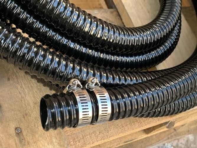 1 1/2 Inch Pond Sump Pump Discharge Hose Corrugated Water Hose Black PVC