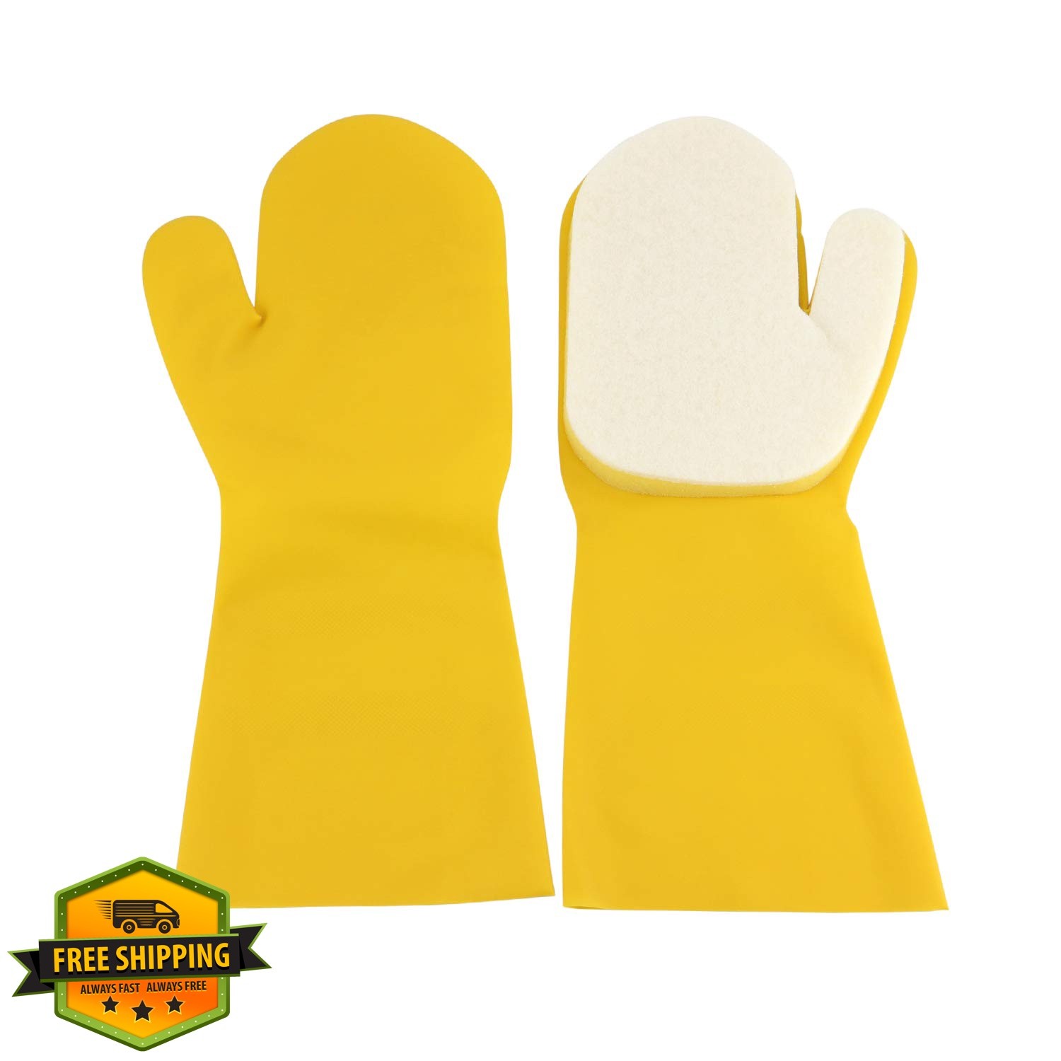Suneration 2 Pool Cleaning Gloves Scrubbing Mitts Latex