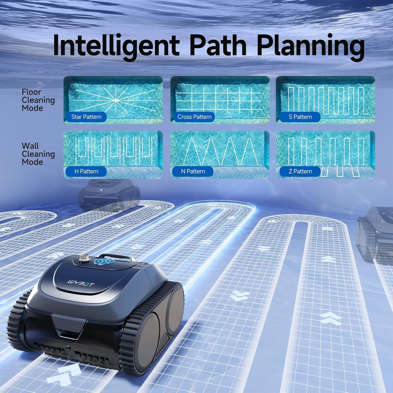 WYBOT C1 Pool Cleaner Wall Climb Cordless Robotic Pool Robot In-Ground Pools B