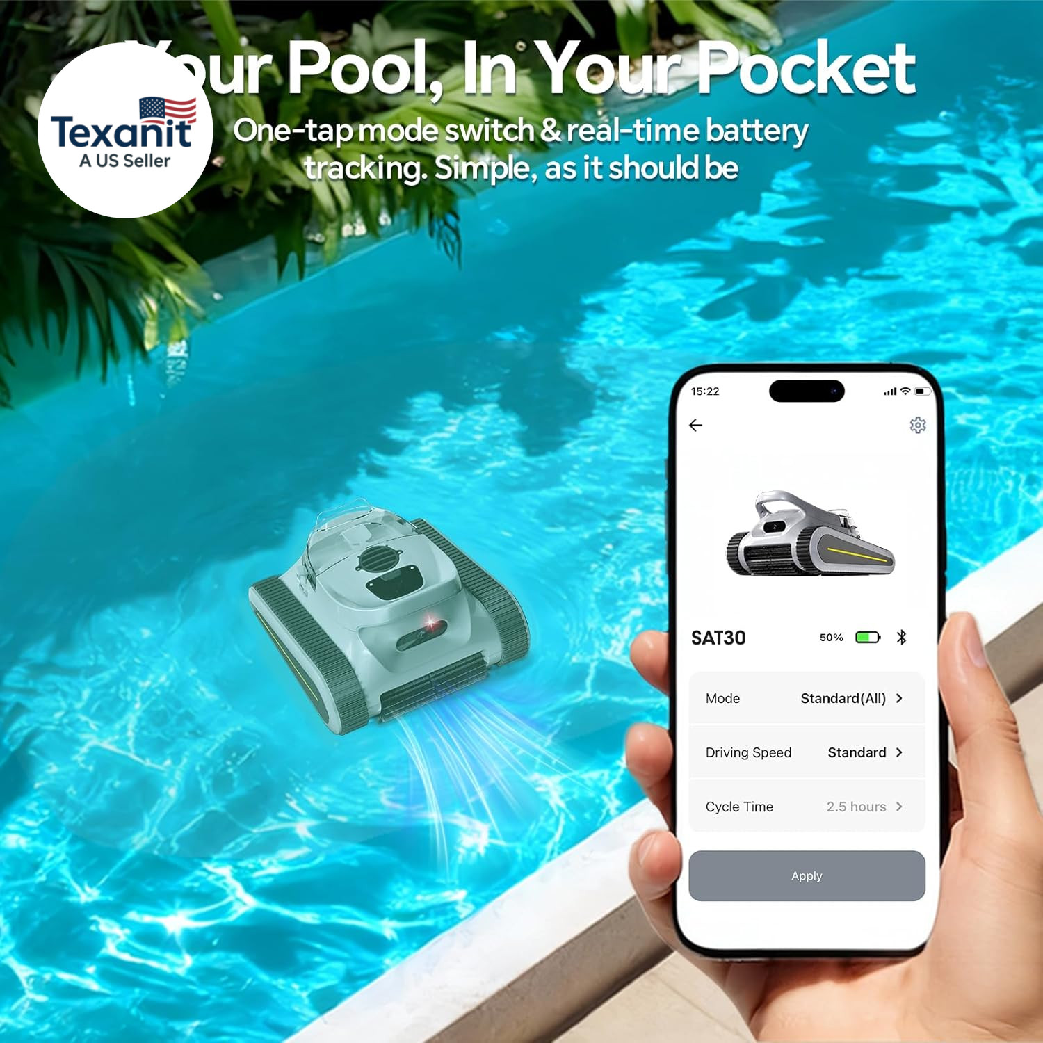 Pool Vacuum for Inground Pools & above Ground Pool, Cordless Robotic Pool Cleane