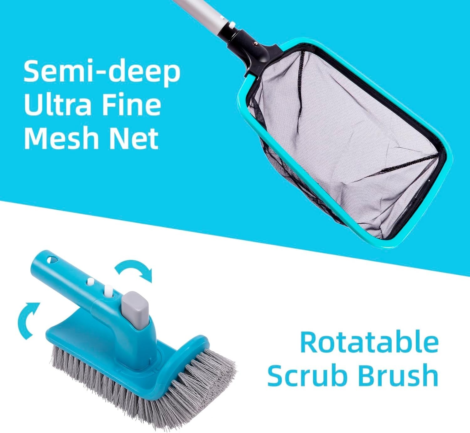 Complete Pool Cleaning Set: 4 Heavy-Duty Tools for Inground & Above-Ground Pools