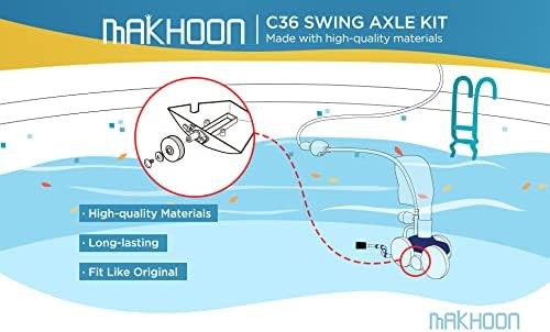 Makhoon Pool Cleaner Replacement Parts C36 Swing Axle Kit for Polaris White