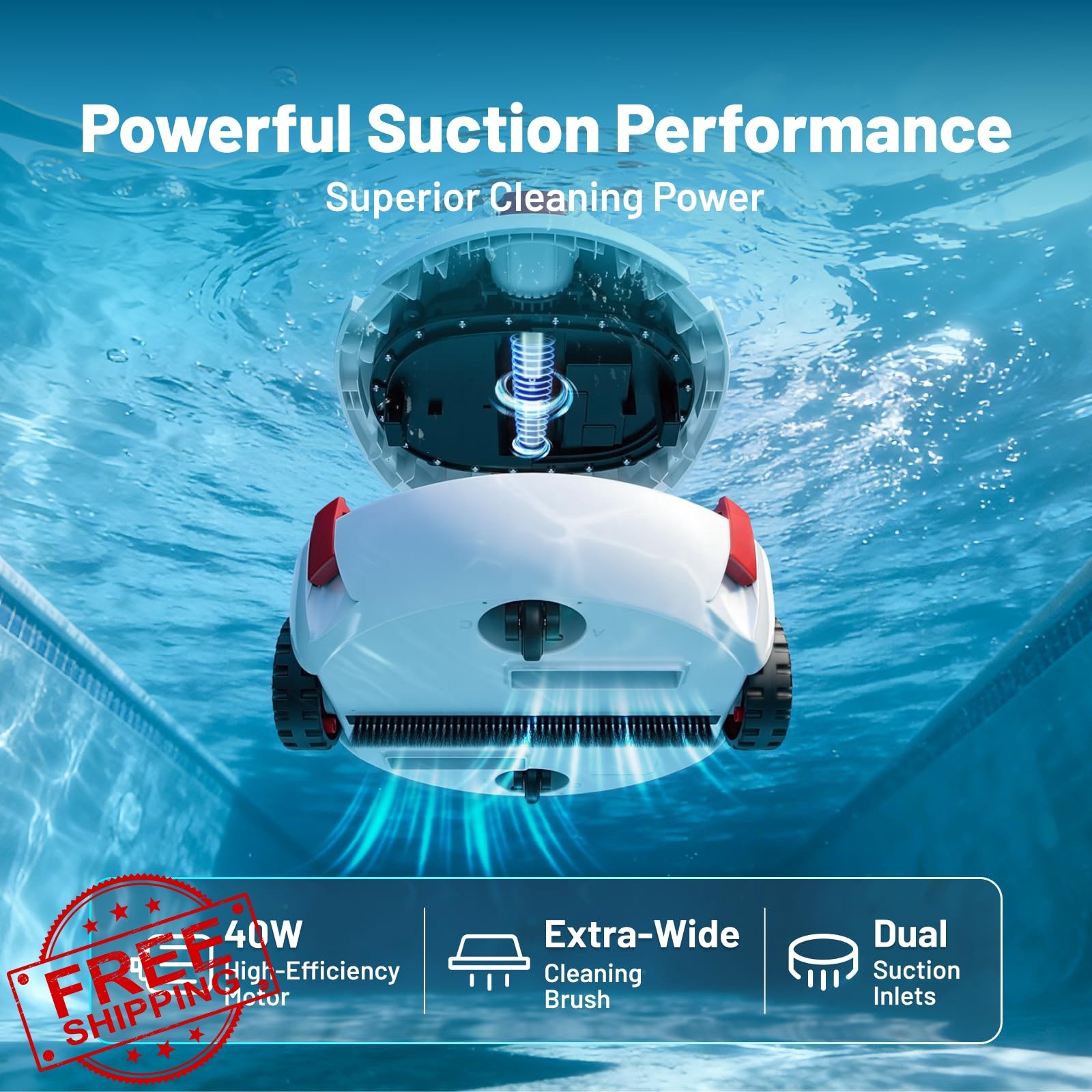 VONKO Ice White P10 cordless pool vacuum