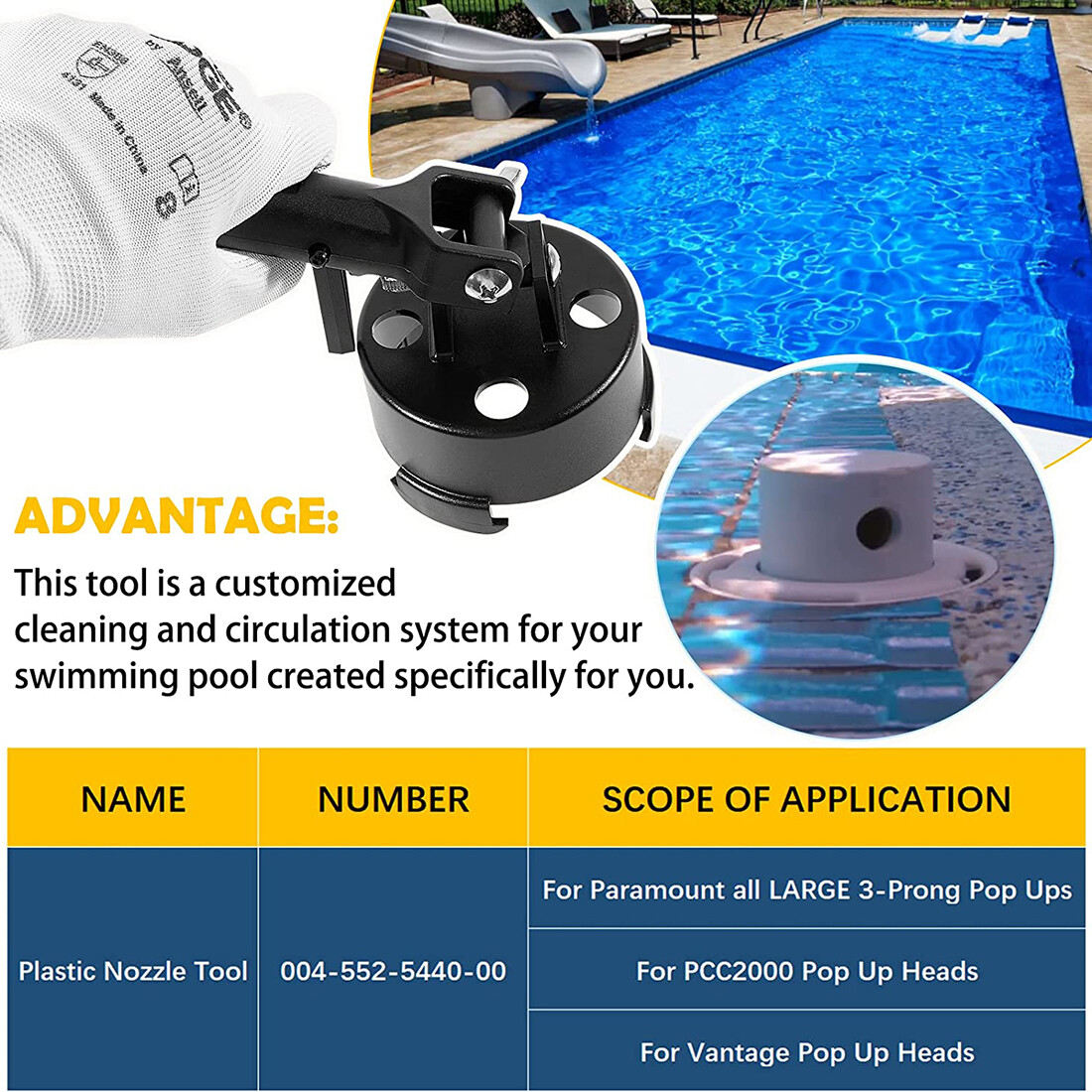 for Paramount PCC2000 Large Pop Up Plastic Head Nozzle PV3 Tool 004-552-5440-00