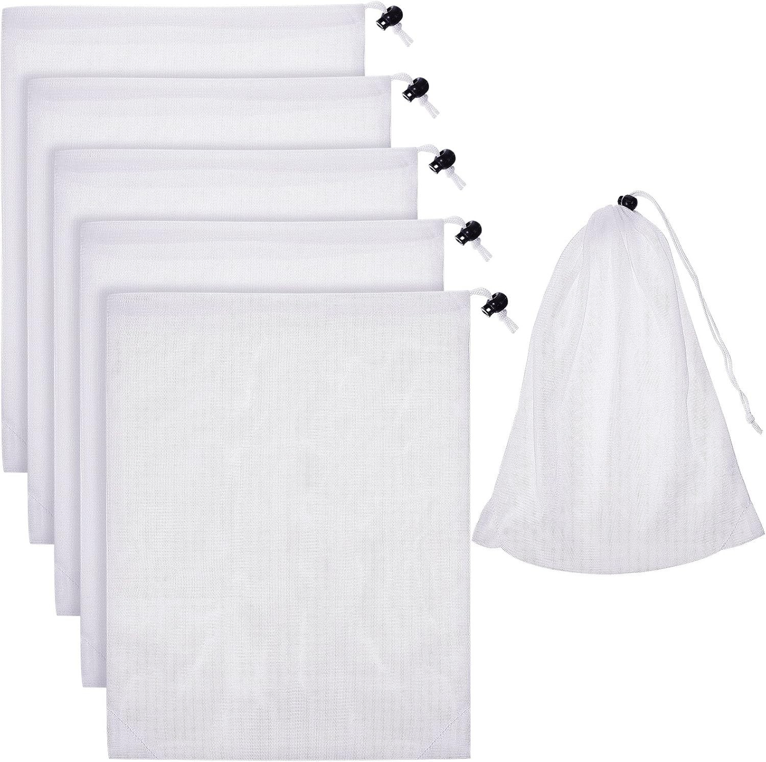6 * Pool Vacuum Mesh Bag, 8×12 inch Pool Leaf Vacuum Net Bag with Locking Cord