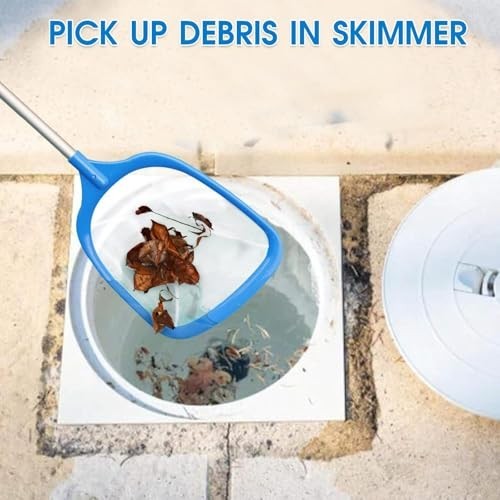 Pool Skimmer Net Ultra Fine Mesh 11 Inch 5 Inch Depth 12 Foot Pole Spa Hot Tub
