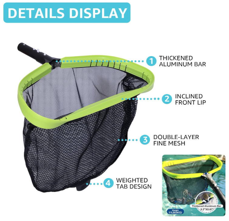 Swimming Pool Cleaning Kit w/ Skimmer, Mesh Net, 17.5&Prime; Brush & Scrub (No Pole)