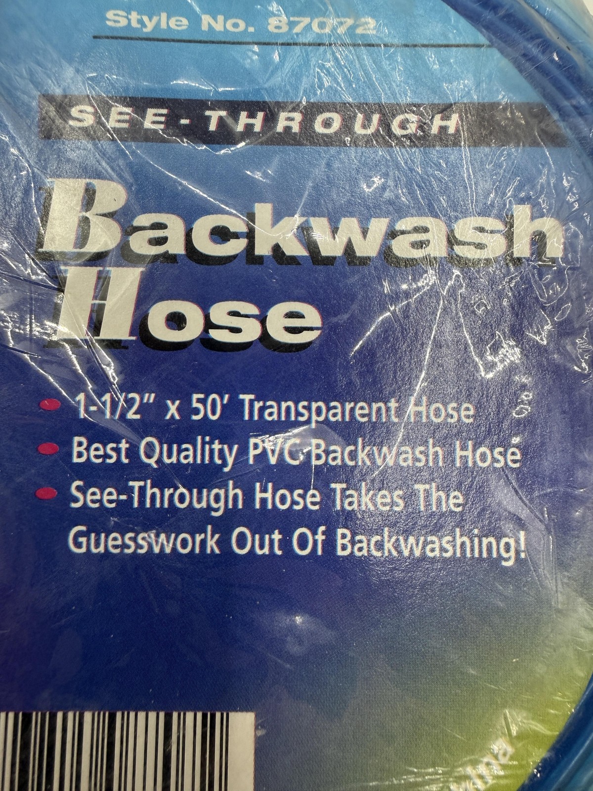 NEW Summer Tools See-Through Backwash Pool Hose 1-1/2&Prime; X 50&prime; PVC Blue Flexible