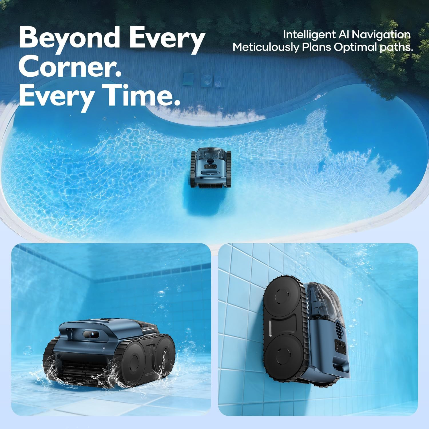 [2026 Release] Automatic Robotic Pool Vacuum for Inground & above Ground Pools,