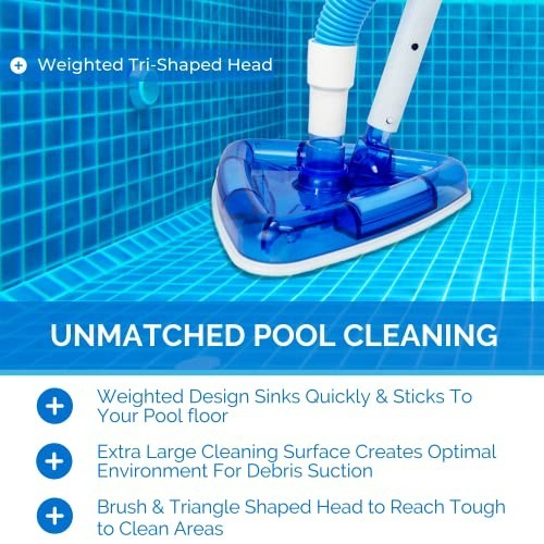 Manual Pool Vacuum Head Weighted Triangle Shape For Inground Above Ground Pools