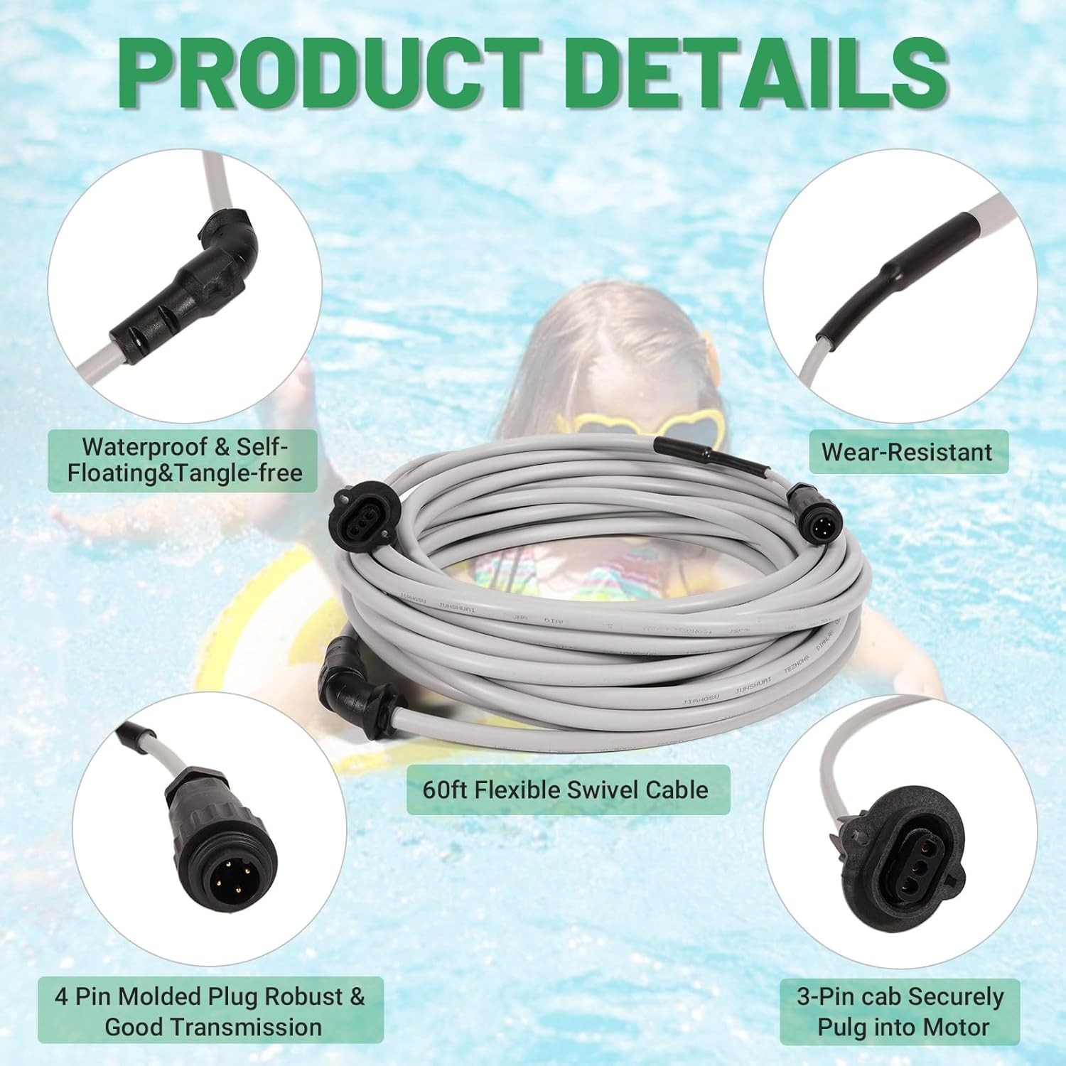 R0516800 Floating Cable Kit Compatible with Polaris Sport Robotic Pool Cleaner