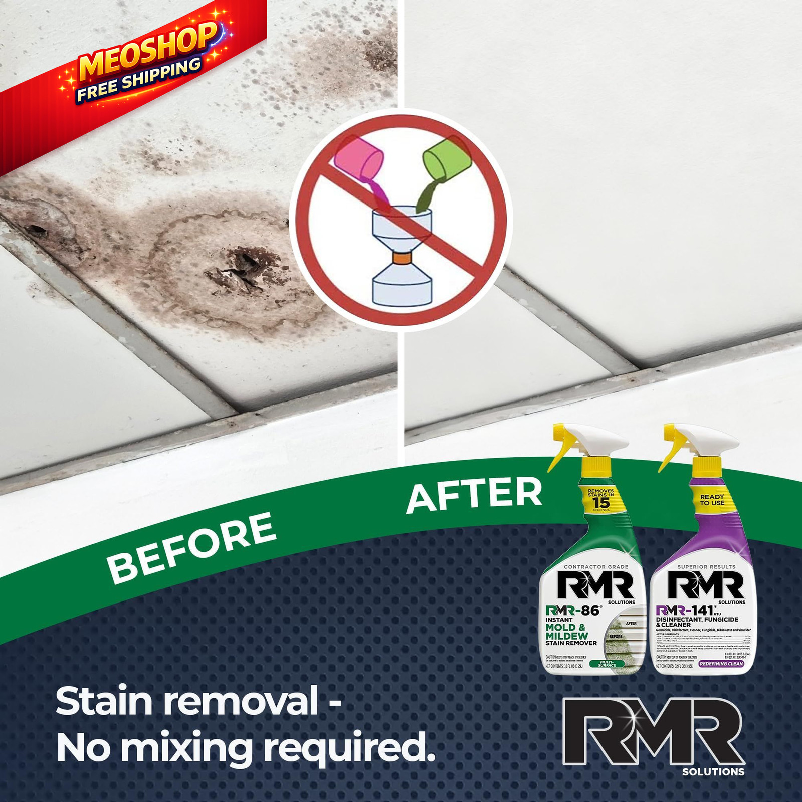 RMR Brands DIY Mold & Stain Remover Bundle, Complete 32 Fl Oz (Pack of 2)