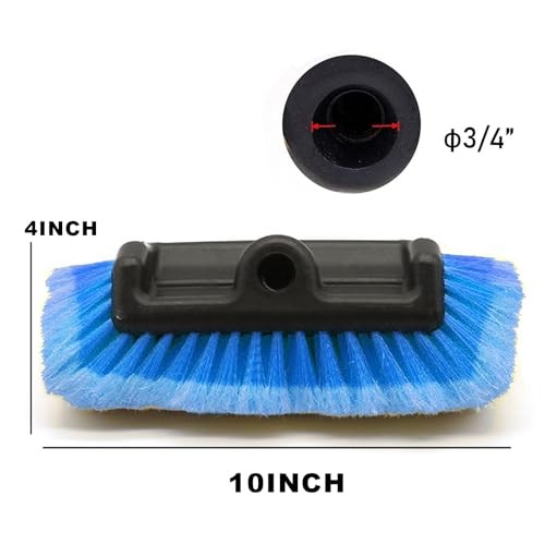 10-Inch Soft Bristle Car Wash Brush Head – Auto, RV, Boat, Truck – Blue