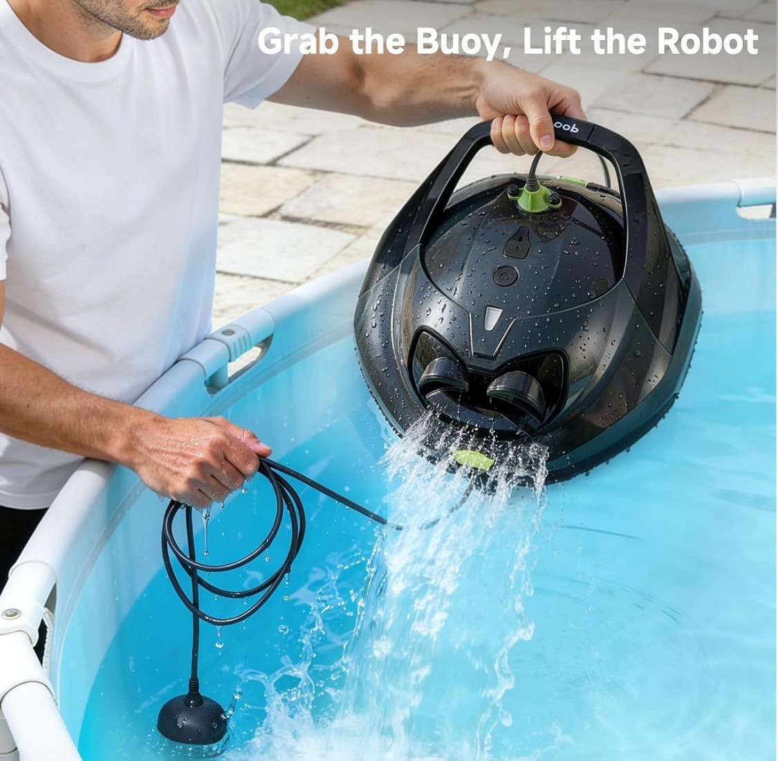 Pool Robot Vacuum Cleaner Robotic Floor Cleaner Cordless for Pool Maintenance
