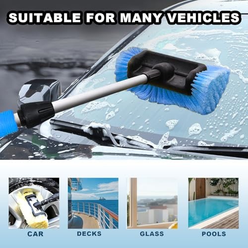 10-Inch Soft Bristle Car Wash Brush Head – Auto, RV, Boat, Truck – Blue