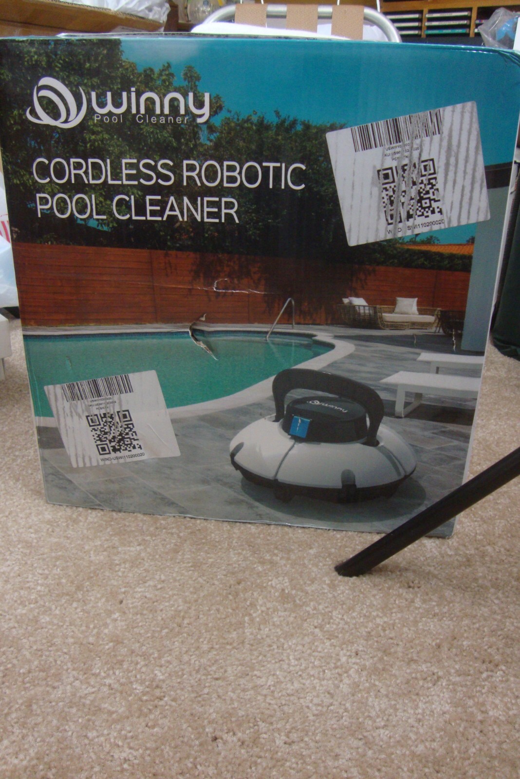 WINNY POOL CLEANER Cordless Robotic Pool Vacuum HJ1102 Factory Sealed