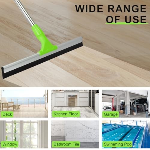 17.2&Prime;Professional Floor Scrubber Shower Squeegee,Double Flexible Rubber