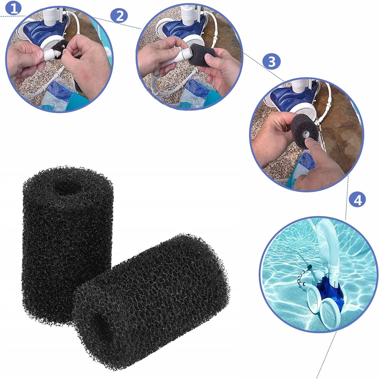 12 Pack Pool Cleaner Sweep Hose Tail Scrubbers, Tail Scrubber Replacement, Fi…