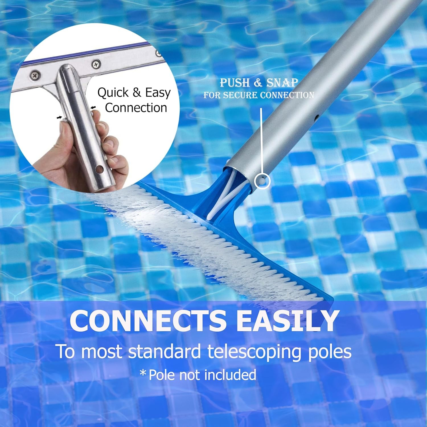 10-inch Poly Bristle Brush Head with Durable Nylon Bristles Designed to Clean