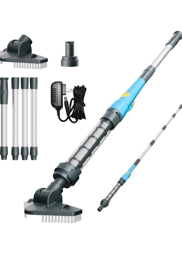 Cordless Pool Vacuum Cleaner, Rechargeable Handheld Vacuum for Above Ground Pool