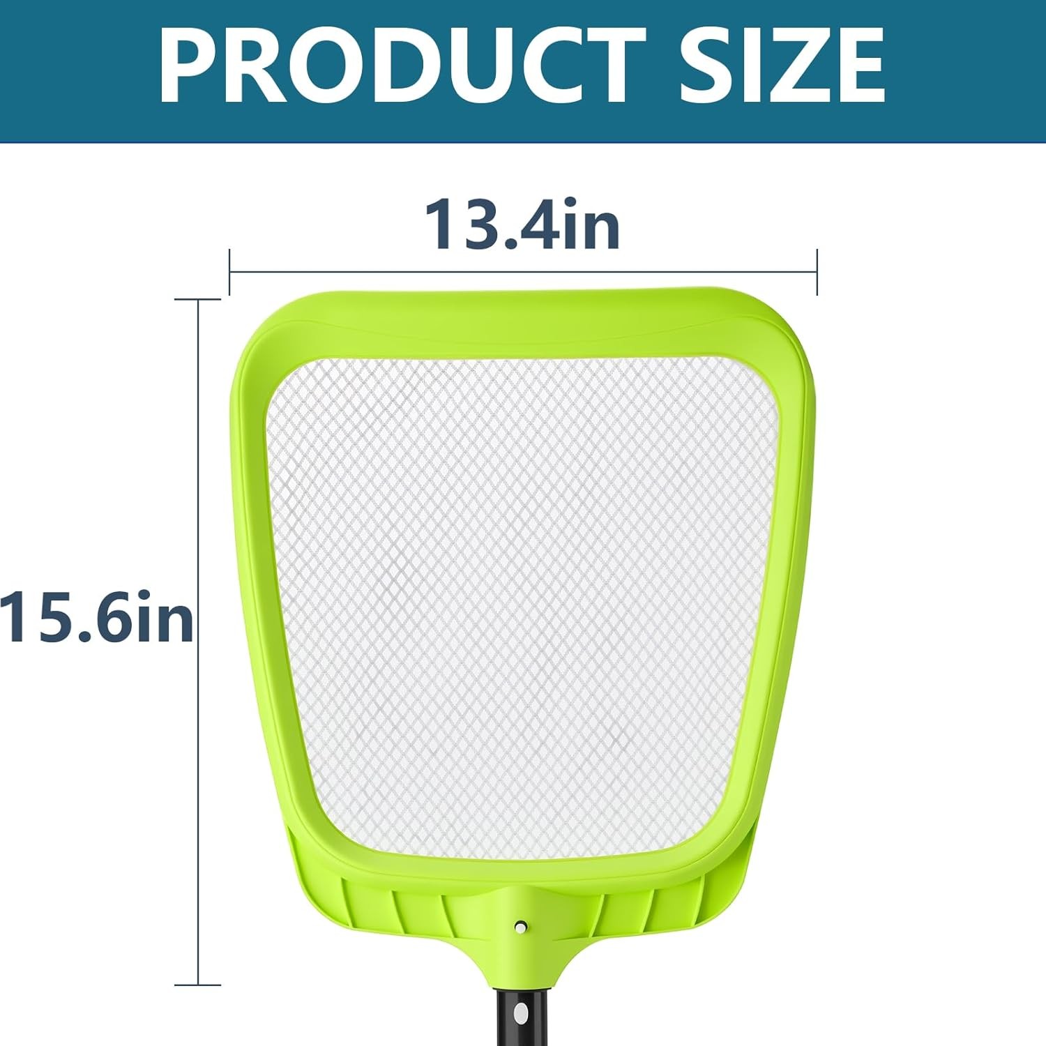 Pool Skimmer Net – Professional Heavy Duty Reinforced Frame Nylon Flat Leaf Rake