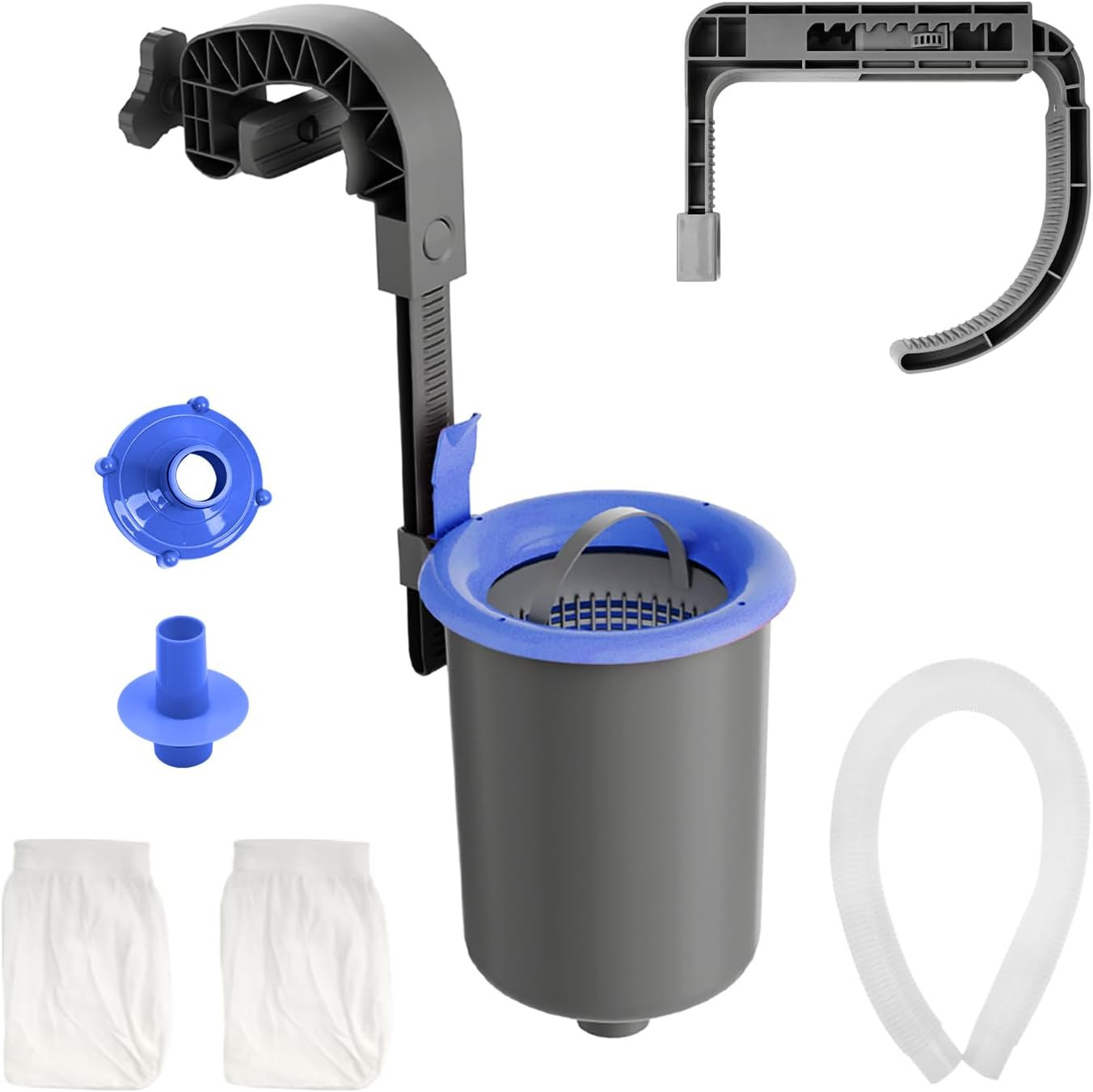Wall Mount Pool Surface Debris Skimmer Kit with Adjustable Bracket