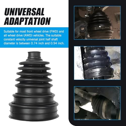 2 PCS CV Axle Boot, Leak Proof Wear Resistant Bushing, No-opening External