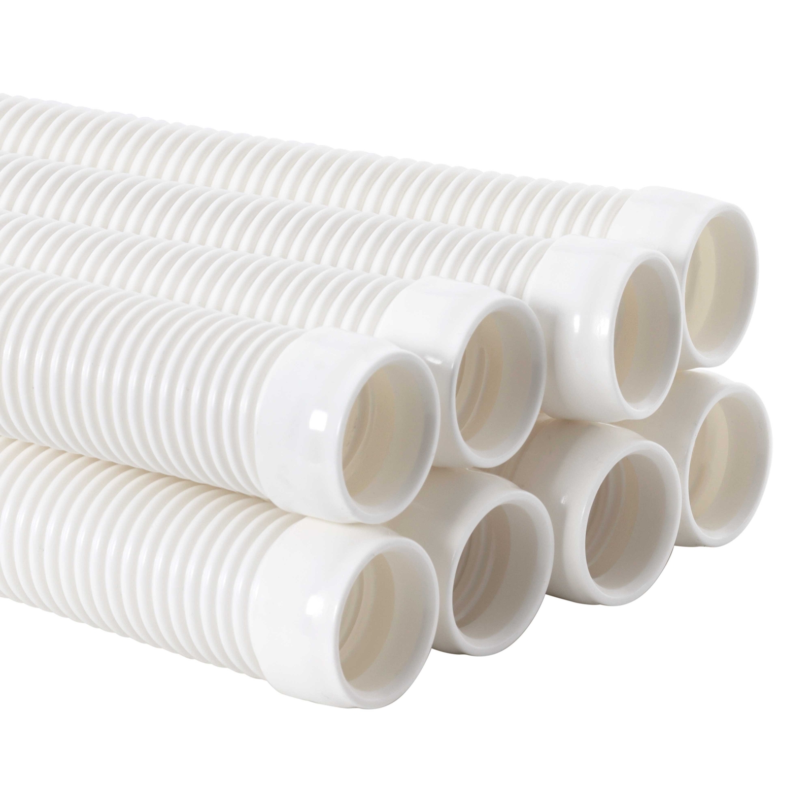 8pc Swimming Pool Vacuum Cleaner Hose Set, 40&Prime; Flexible Sections, 1.5&Prime; Cuff Ends