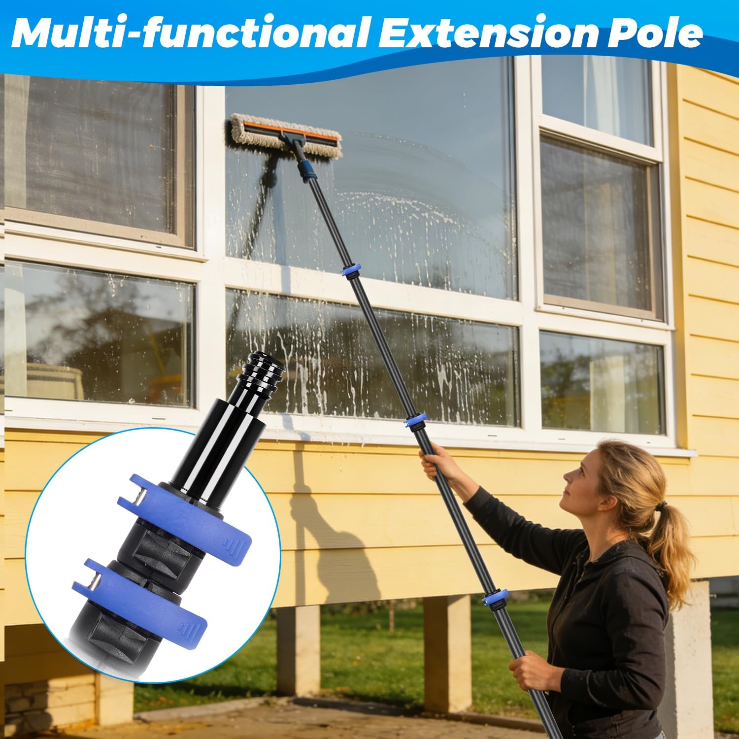 DOBEN Carbon Fiber Pool Pole, 16FT Heavy Duty Telescopic Pool Pole, Universal…