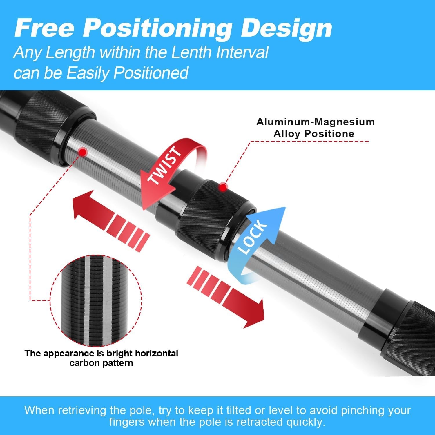 DOBEN 12FT Carbon Fiber Pool Pole Telescoping Ultralight Pool Cleaning Pole