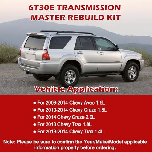6T30E 6T30 Master Rebuild Kit Transmission for 2009-2014 Chevy Aveo 1.6L, for