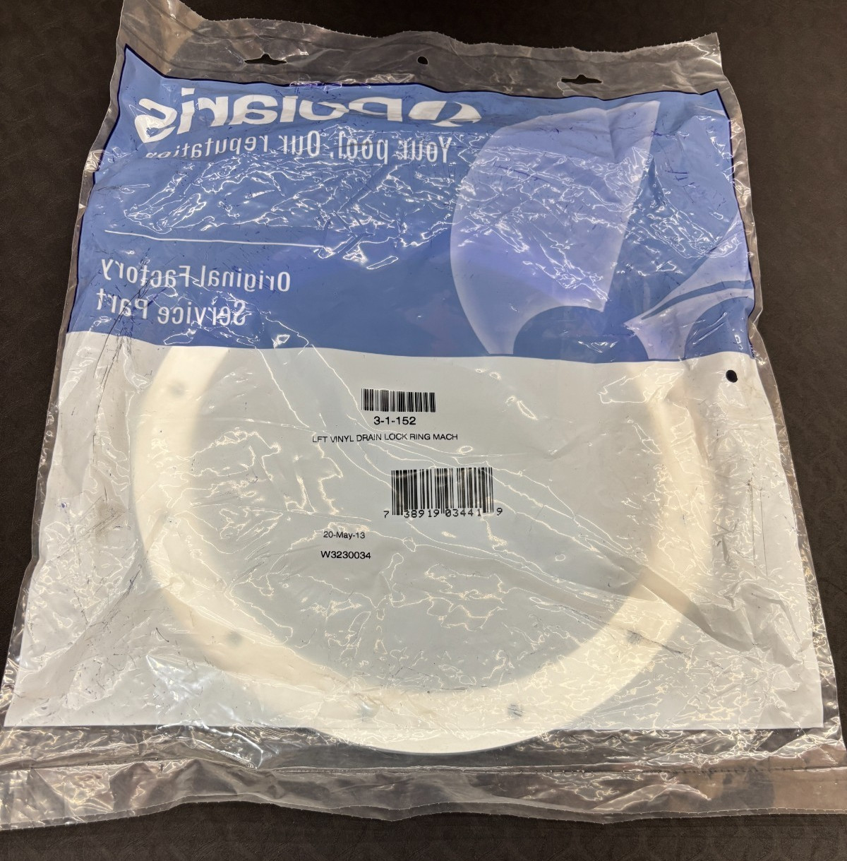 Genuine OEM Polaris 3-1-152 Lock Ring Vinyl Caretaker Leaf-B-Gone Zodiac