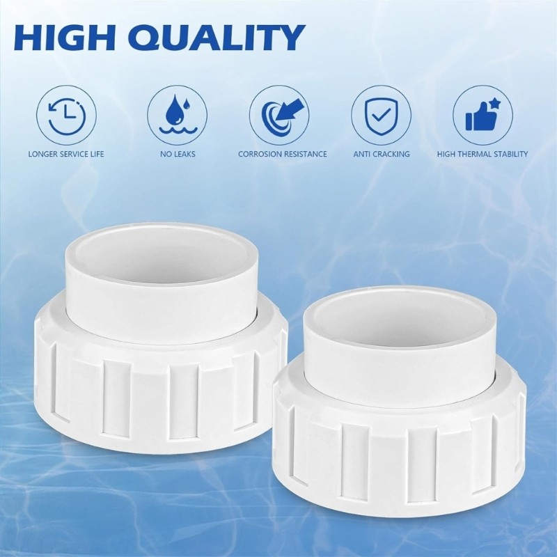 Pool Pipe Union Replacement Set with Sealing Washer for Home Pools Connection