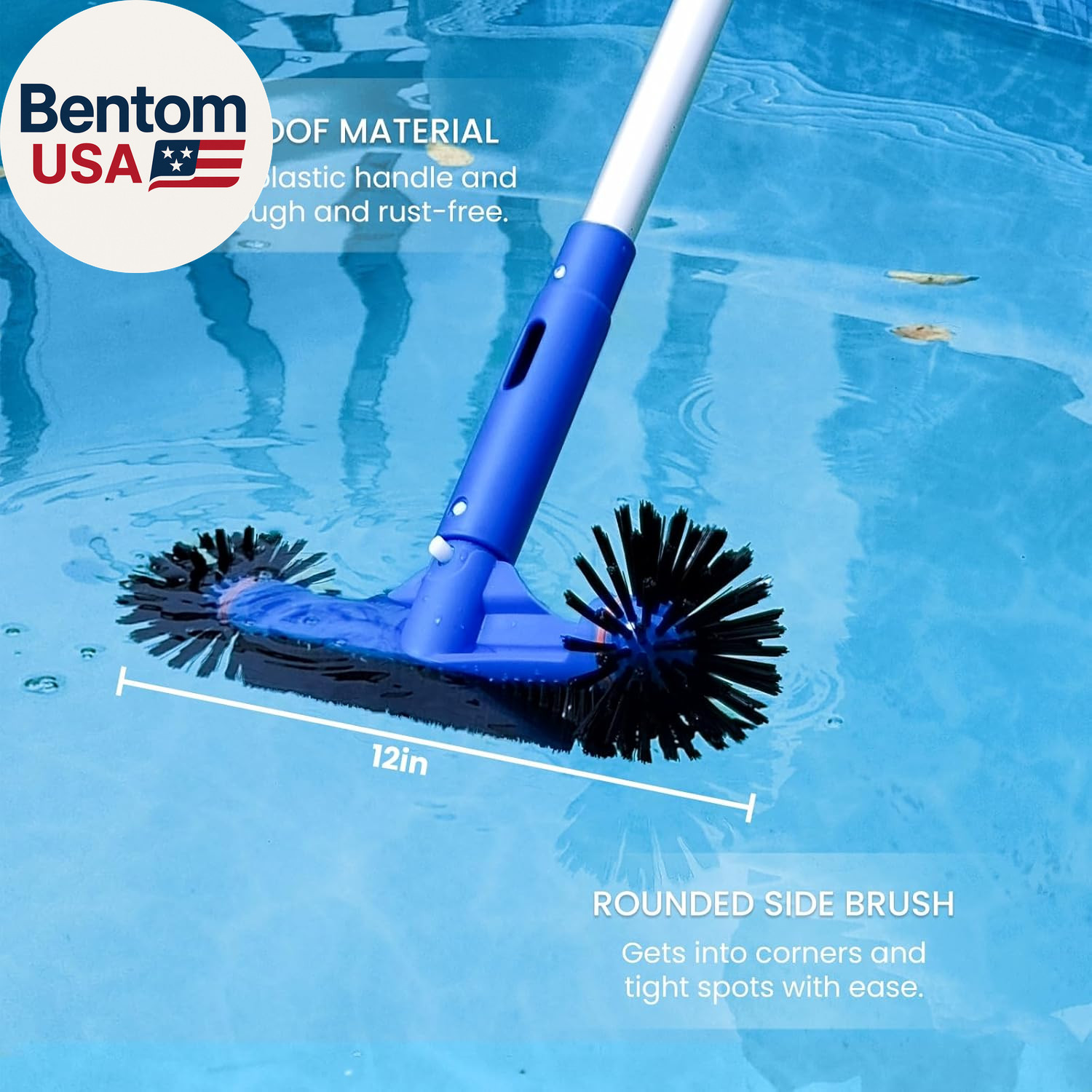 Pool Cleaning Kit with Spa Jet Vacuum Cleaner, 8-Foot Pole, Leaf Rake Net & roun