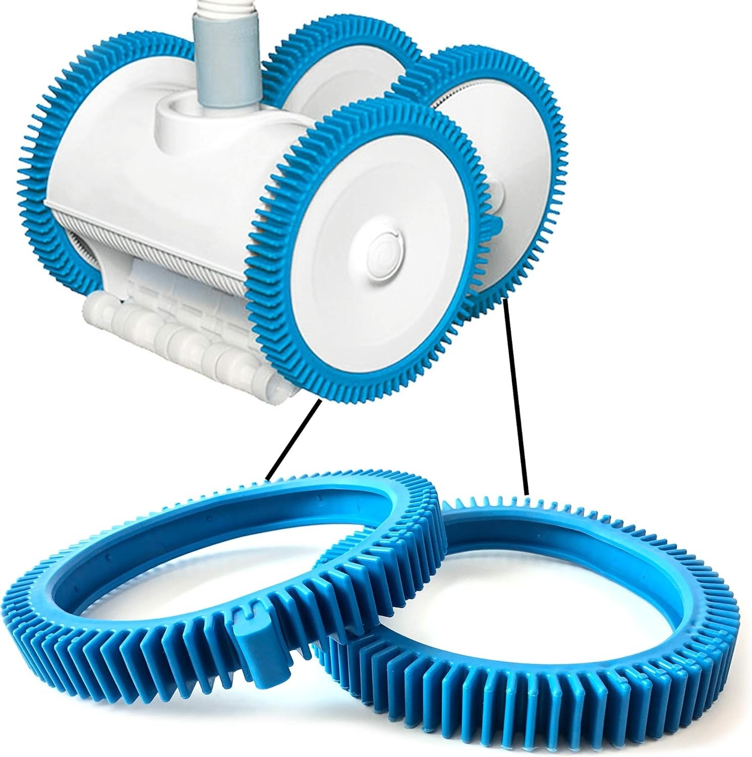 Pool Cleaner Tire Combo Kit Compatible with Super Hump 896584000 (4-Pack)