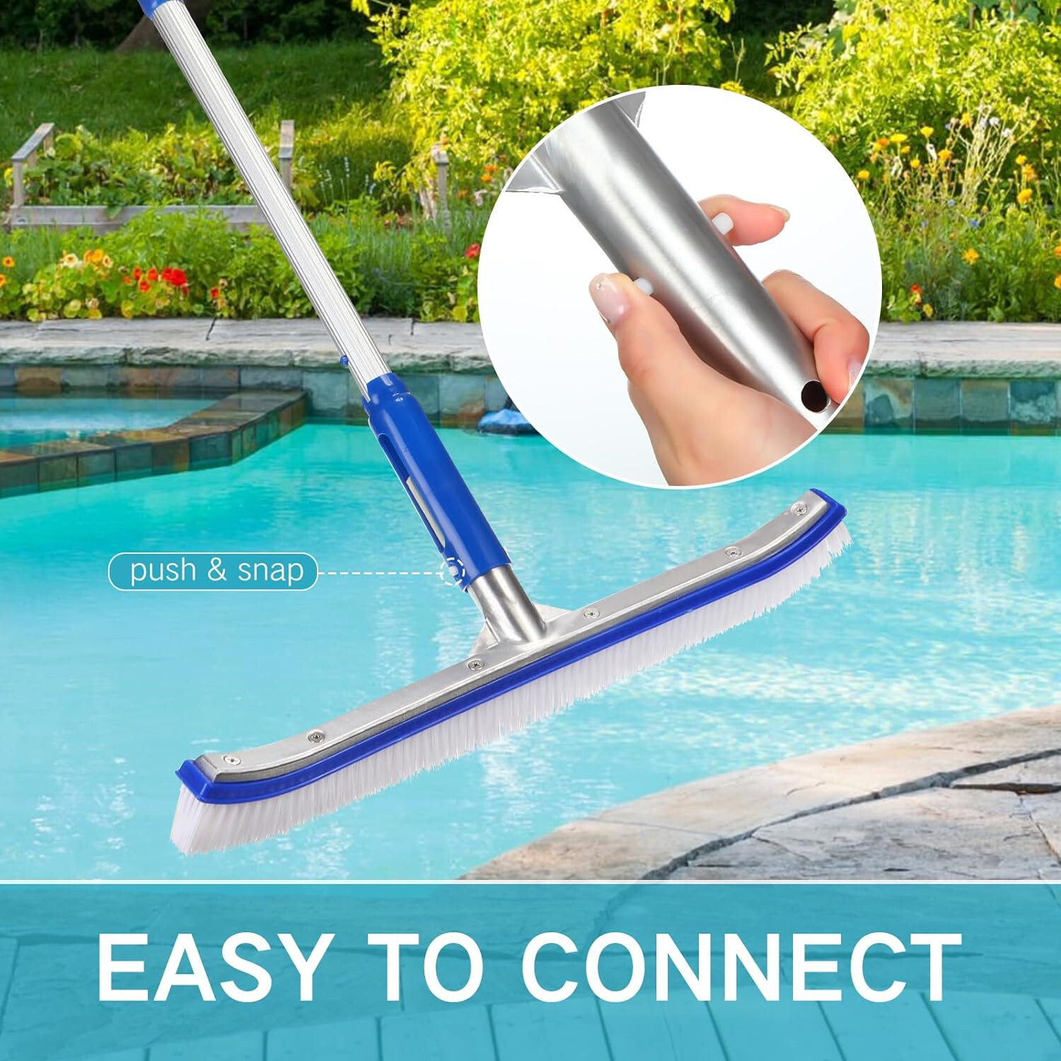Professional Heavy Duty 18&Prime; Swimming Pool Floor Wall Cleaning Brush Head Tool